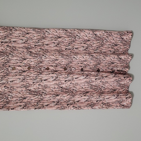 LuLaRoe Midi Floral Dress XS Pink Soft Chore Cottage Minimalist * Missing Belt - Picture 2 of 16